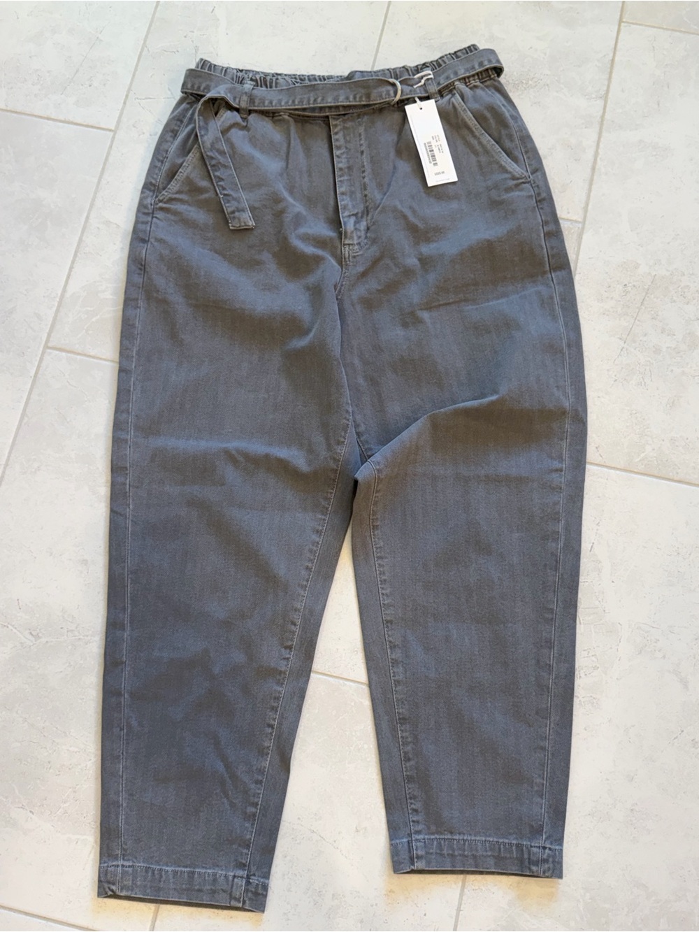 Ag Adriano Renn Paperbag Pants in Gray